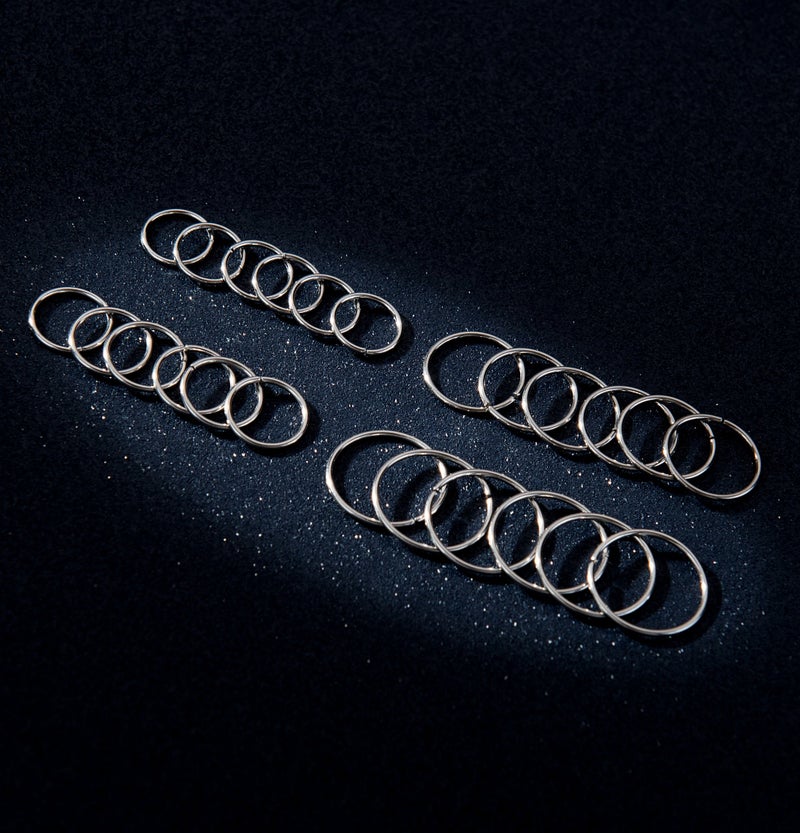 Masedy 24Pcs 20G 316L Stainless Steel Nose Rings Hoop Tragus Cartilage Helix Piercing Lip Septum Ring Silver Bendable - Image 4